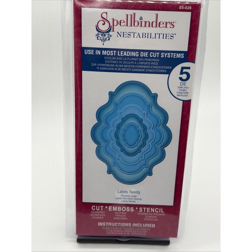 Spellbinders Nestabilities LABELS 20 TWENTY  5 DIES S5-026